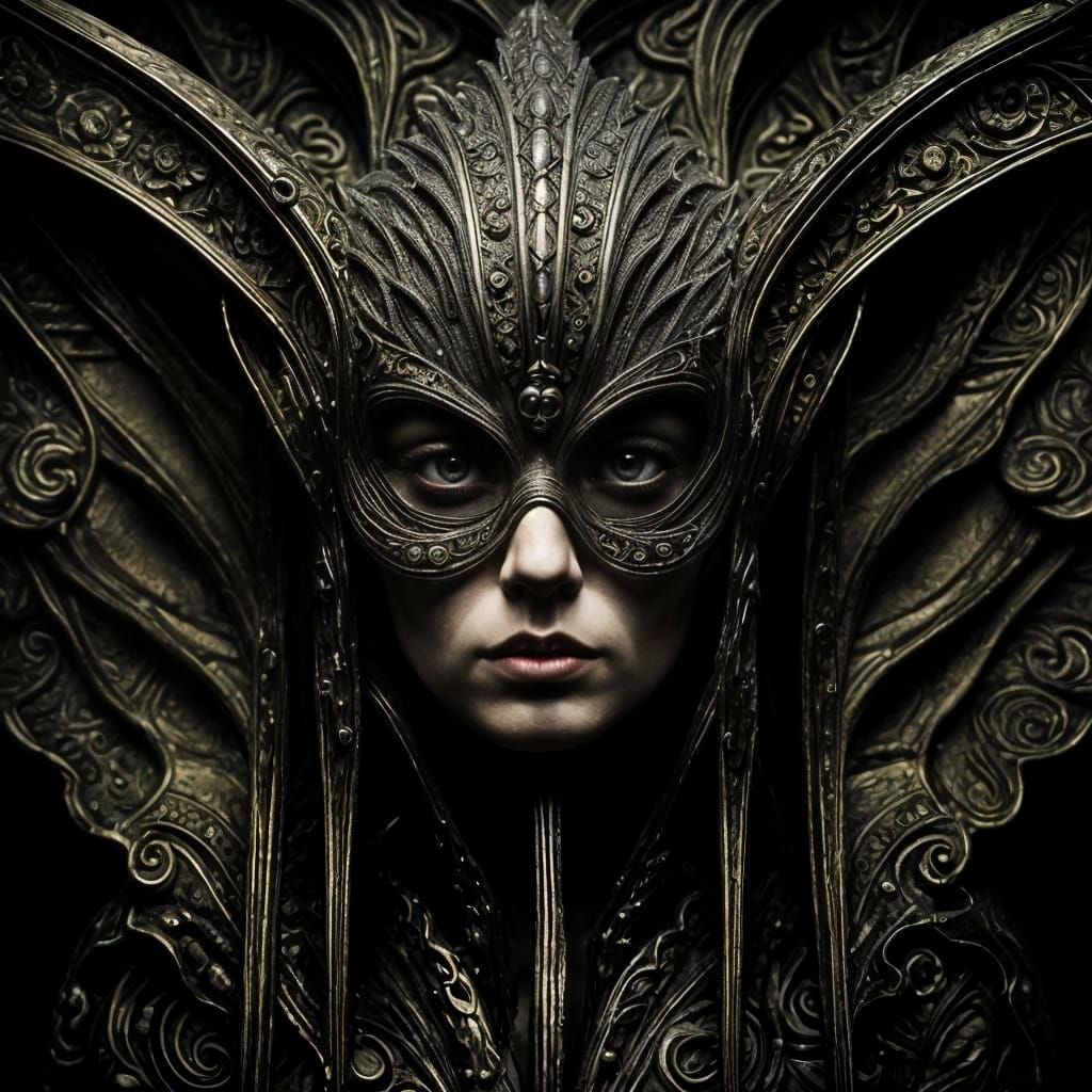 Surreal Portrait of a Pied Piper in Art Nouveau Style