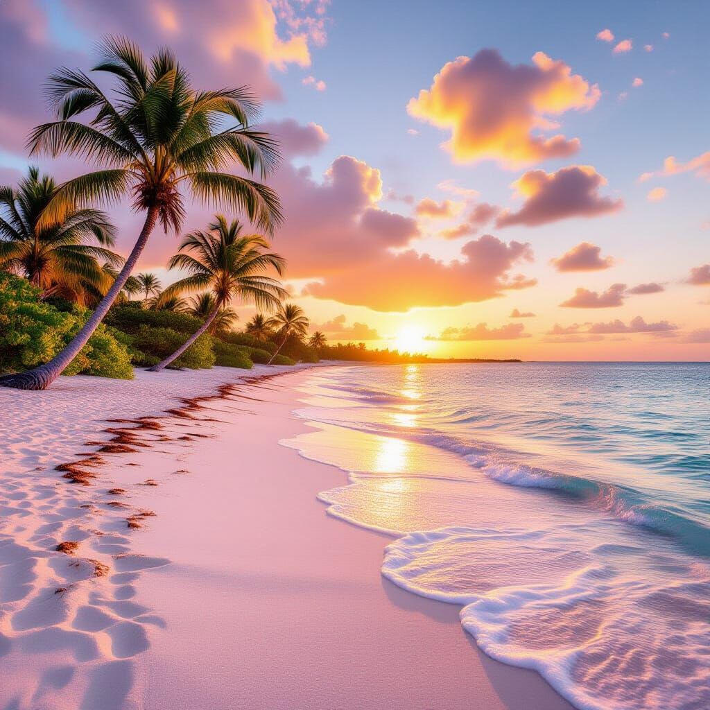 Golden Hour Pink Sand Beaches of Harbour Island, Bahamas