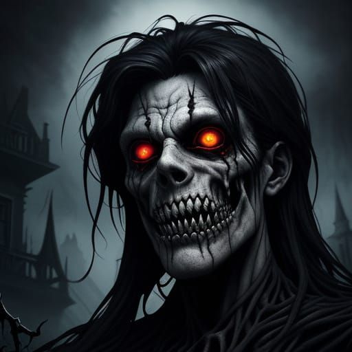 Haunting Clown Portrait on Halloween Night