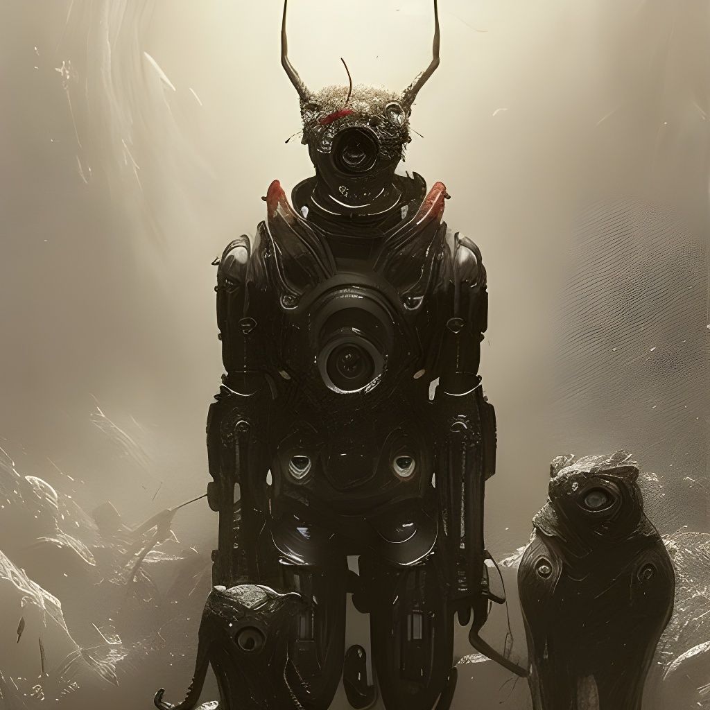 Terrifying Robot Pets in Gustave Doré Style