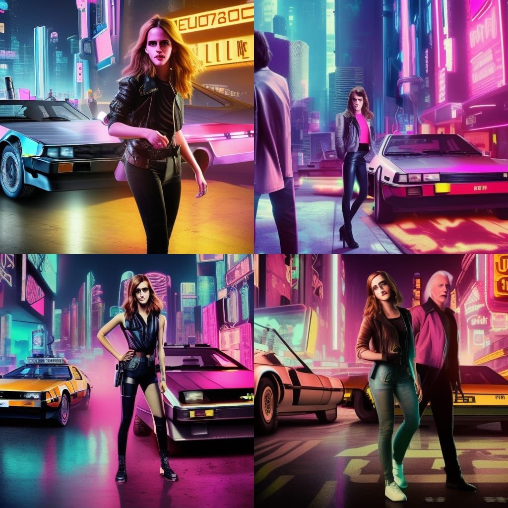 Emma Watson as Cyberpunk Detective in Neon City