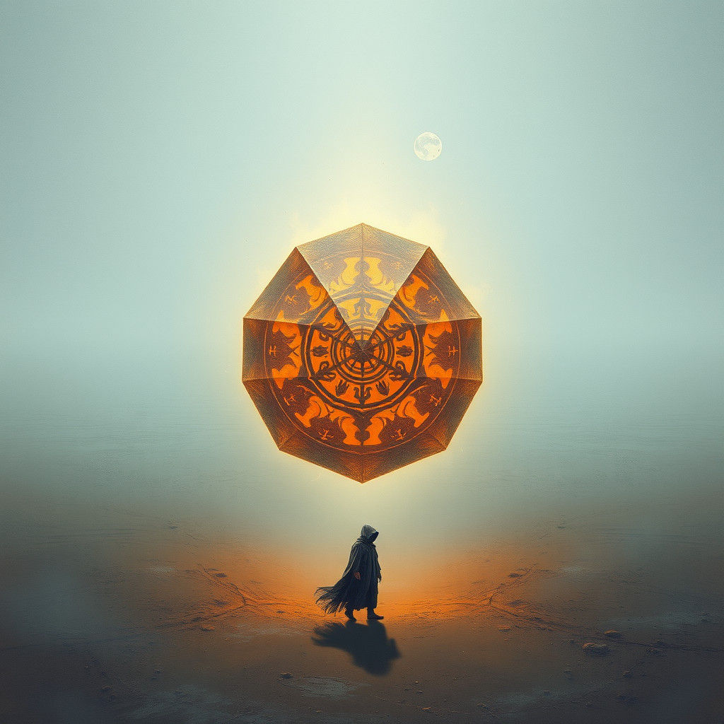 Surreal Geometric Artifact in Infinite Expanse