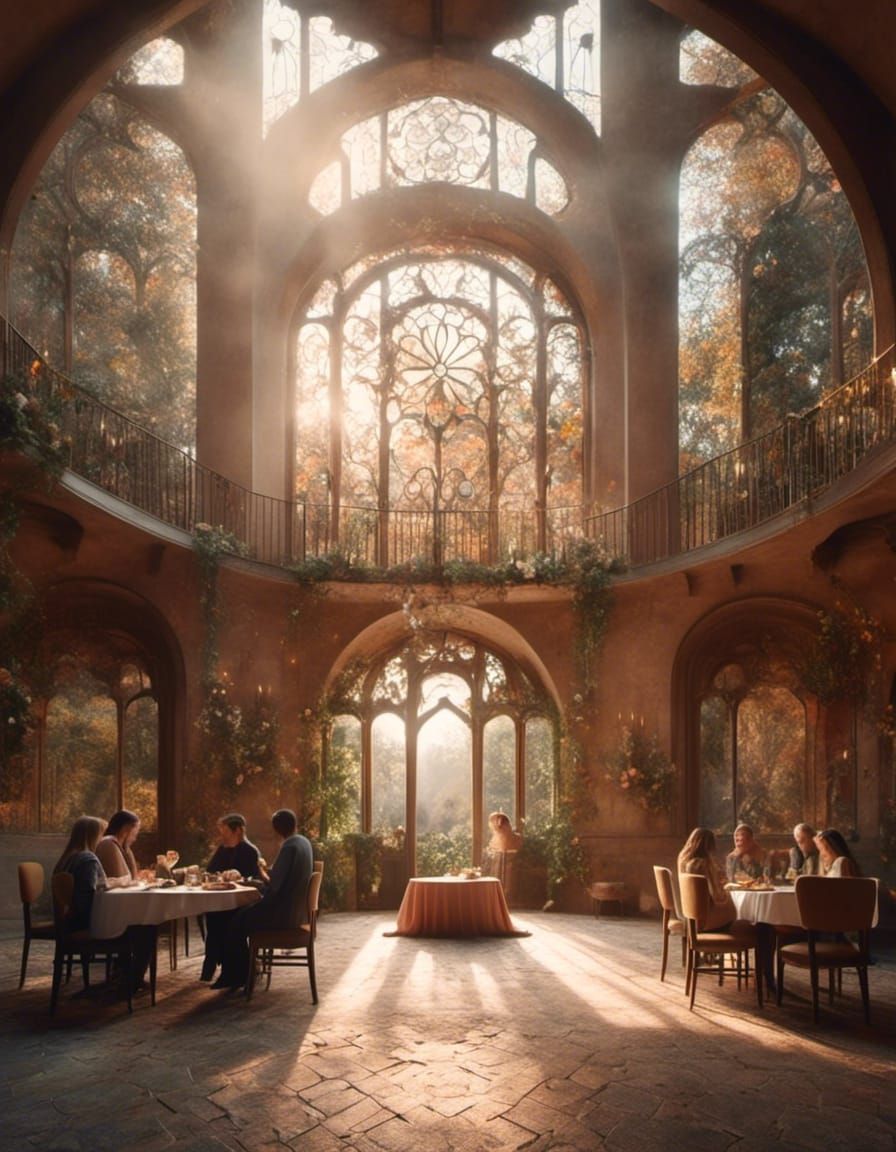 Impressionist Mingei Breakfast in Monastery