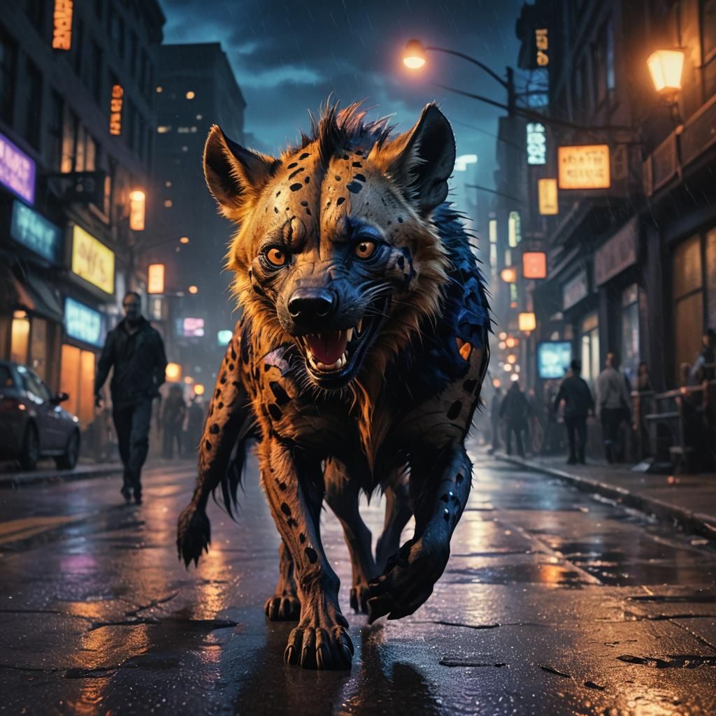 Joker's Laughing Hyena Prowls Gotham: Fantasy Concept Art