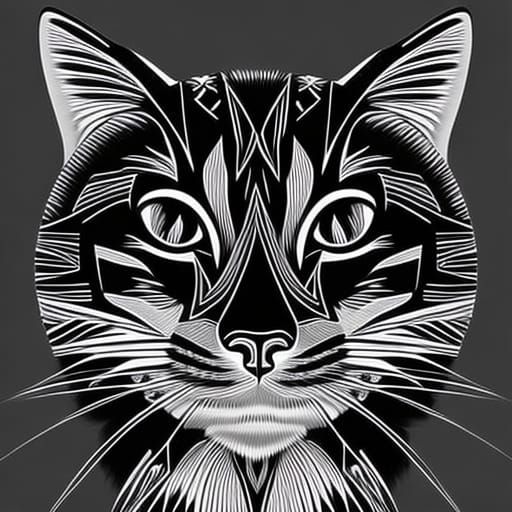 Hopi Style Cat in Hyper Detailed Digital Art