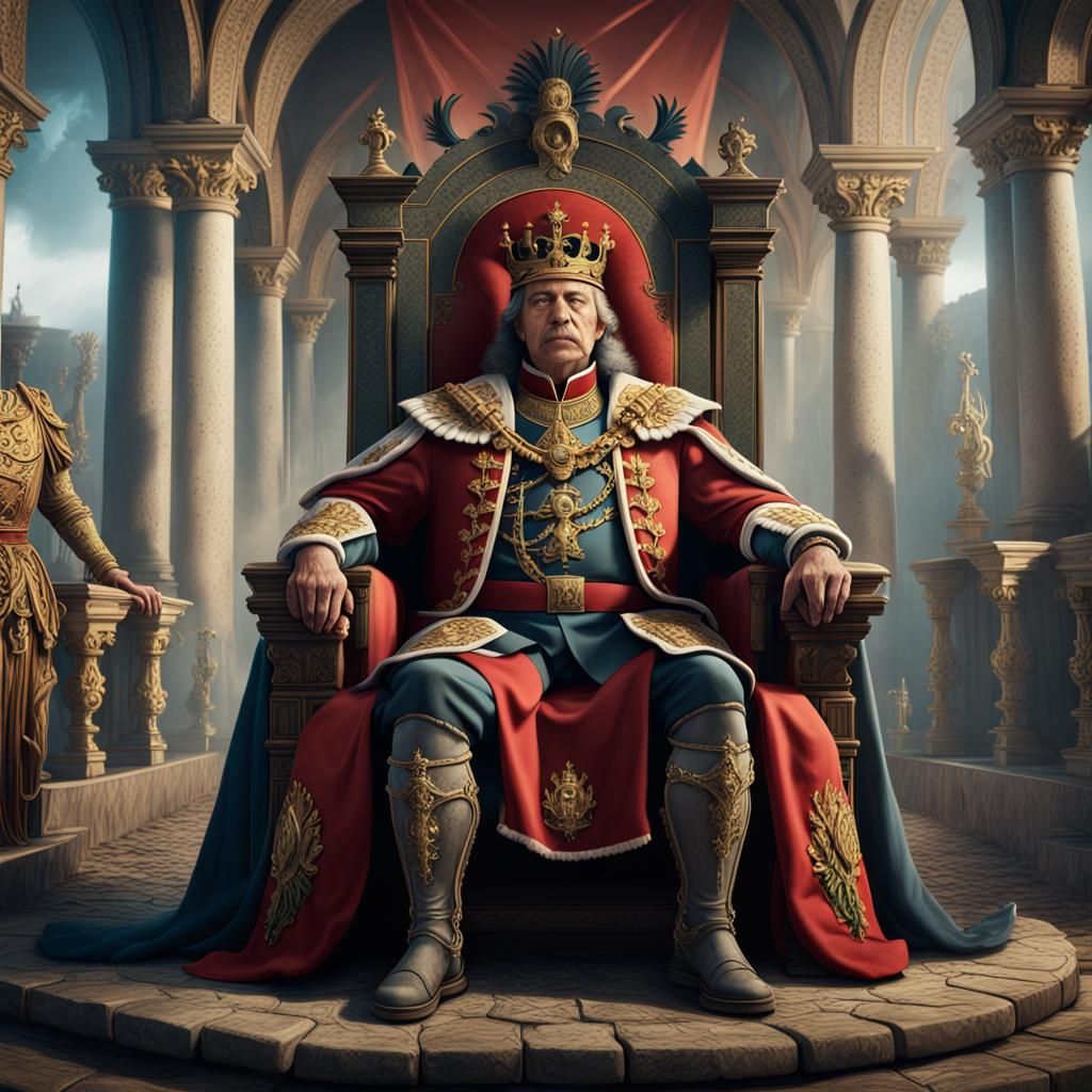 King of Portugal During Colonization, Detailed Matte Paintin...