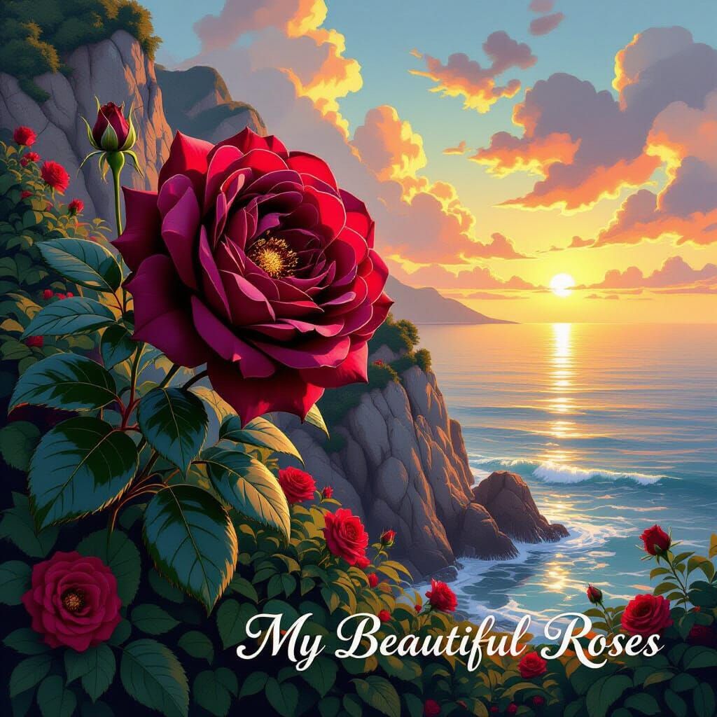 Don Juan Roses Cascade in Digital Illustration