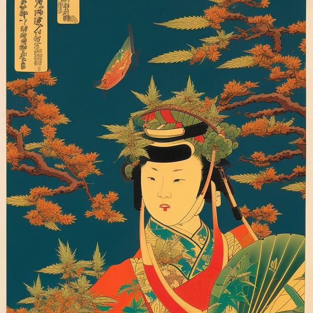 Cannabis Ukiyo-e Retrofuturism Street Art