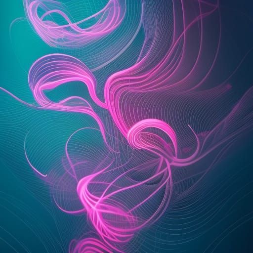 Intricate Pink Smoke Swirls in Neon Light
