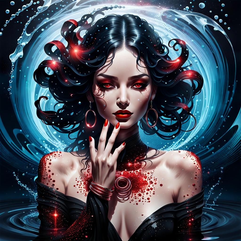 Red and blue glitter