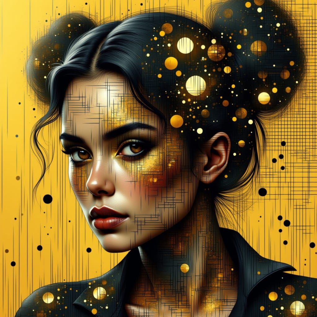 Fairy with Messy Buns in Raster Grid Style