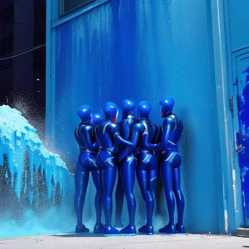 Blue Man Group: Graffiti Art in Yves Klein Blue