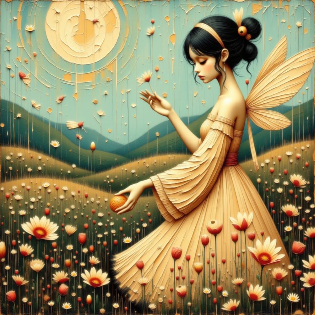 Ethereal Fairy Sprinkling Golden Pollen