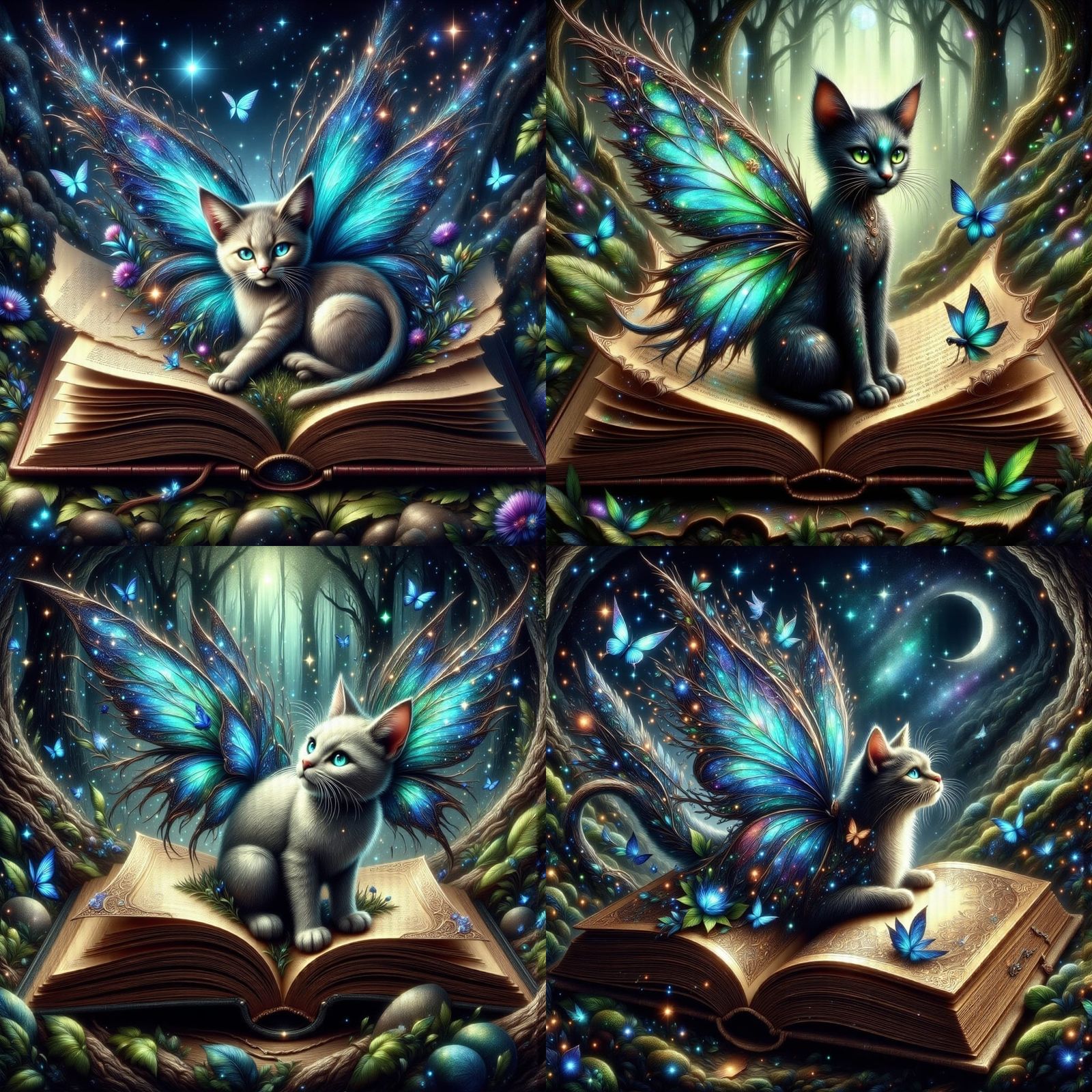 Majestic Cat Takes Flight with Vibrant Blue Butterfly Wings ...