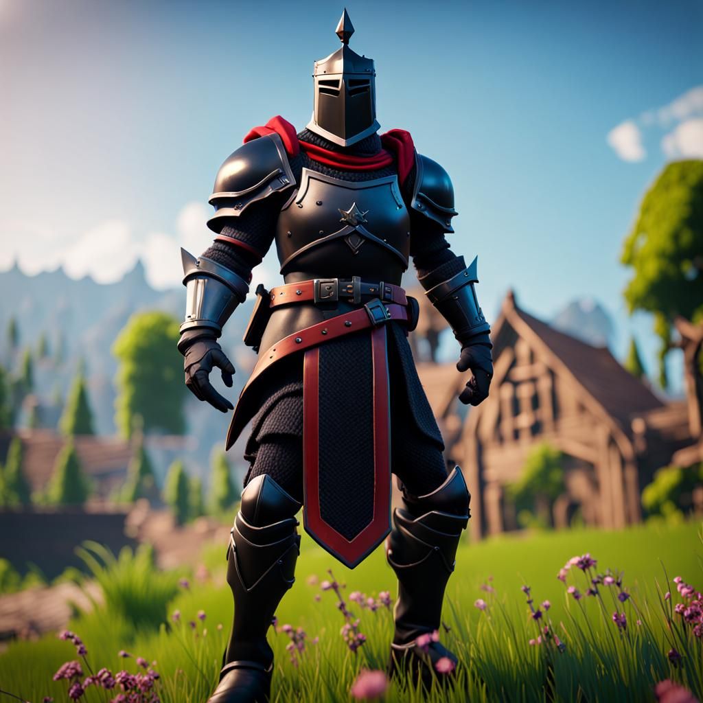 Fortnite Black Knight in 3D Cinematic Style