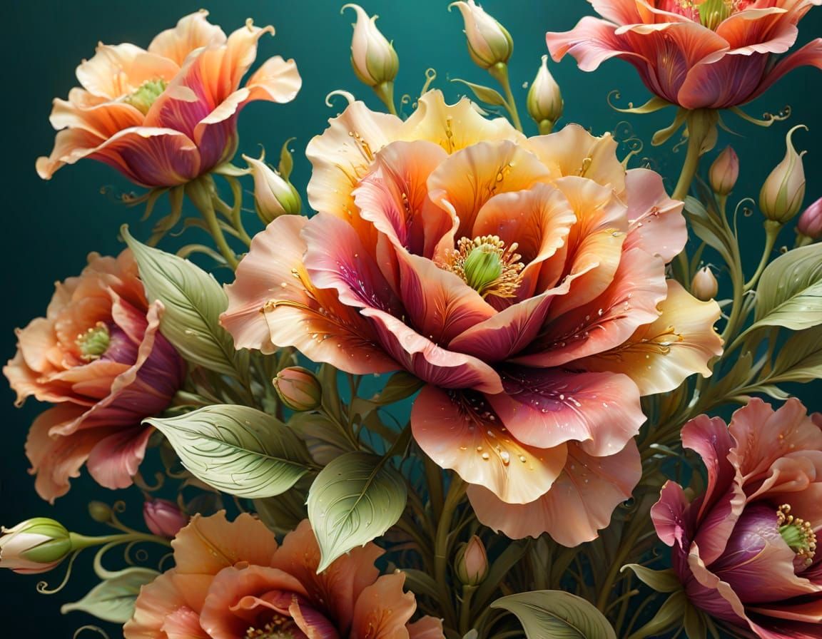 Vibrant Lysianthus Flowers in Iridescent Colors