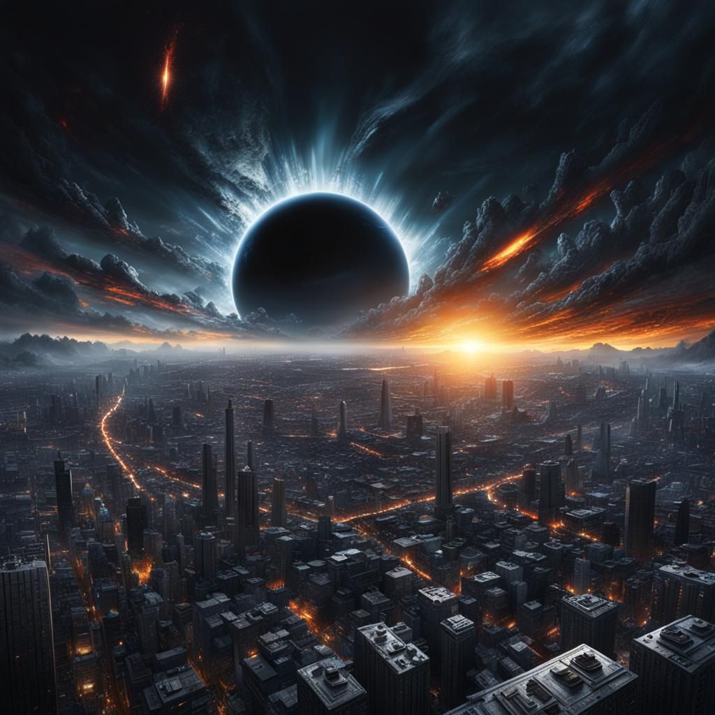 Apocalyptic Black Hole Digital Matte Painting