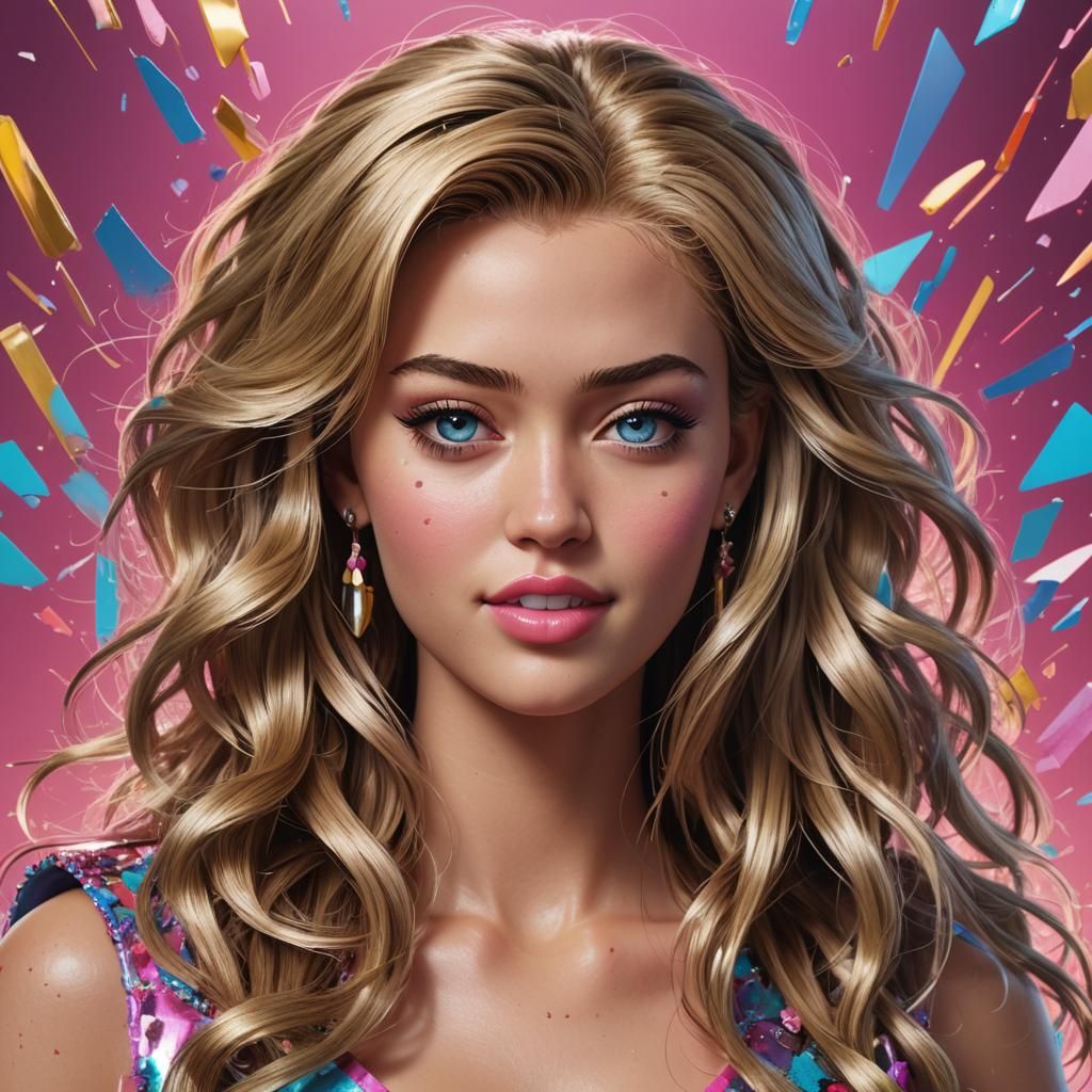 Hyperrealistic Miley Cyrus Barbie Portrait