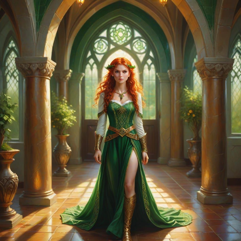 Elegant Lady Elf in Soft Focus Romantic Oil Painting