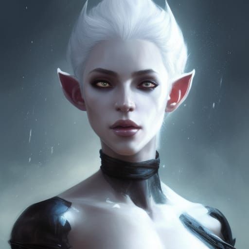 Dark Elf with Panther in Dark Fantasy Art