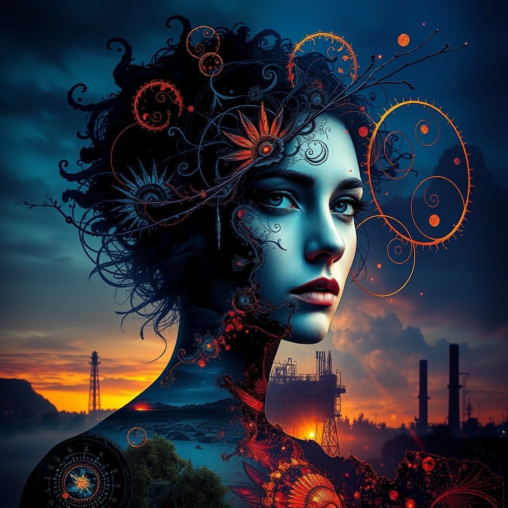 Mystical Figure in Golden Era Aesthetic