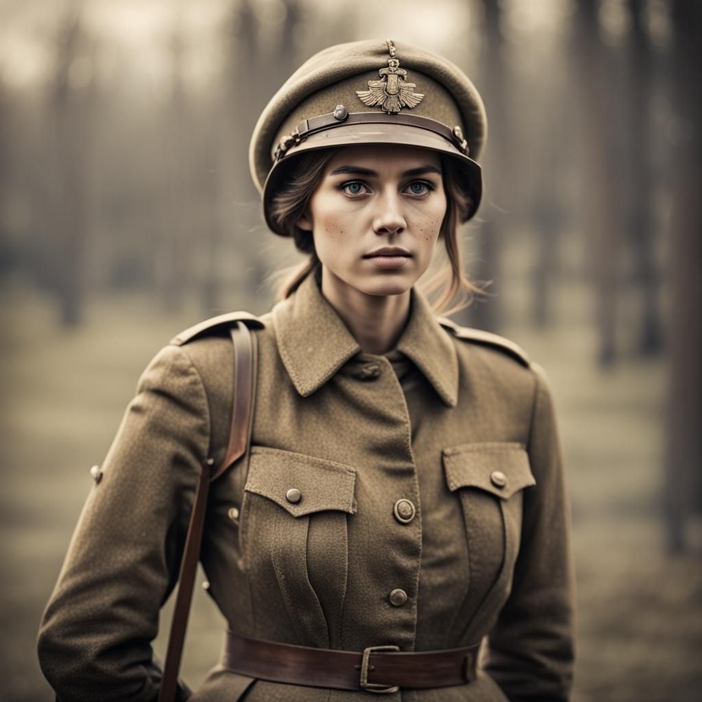 Beautiful female soldier
