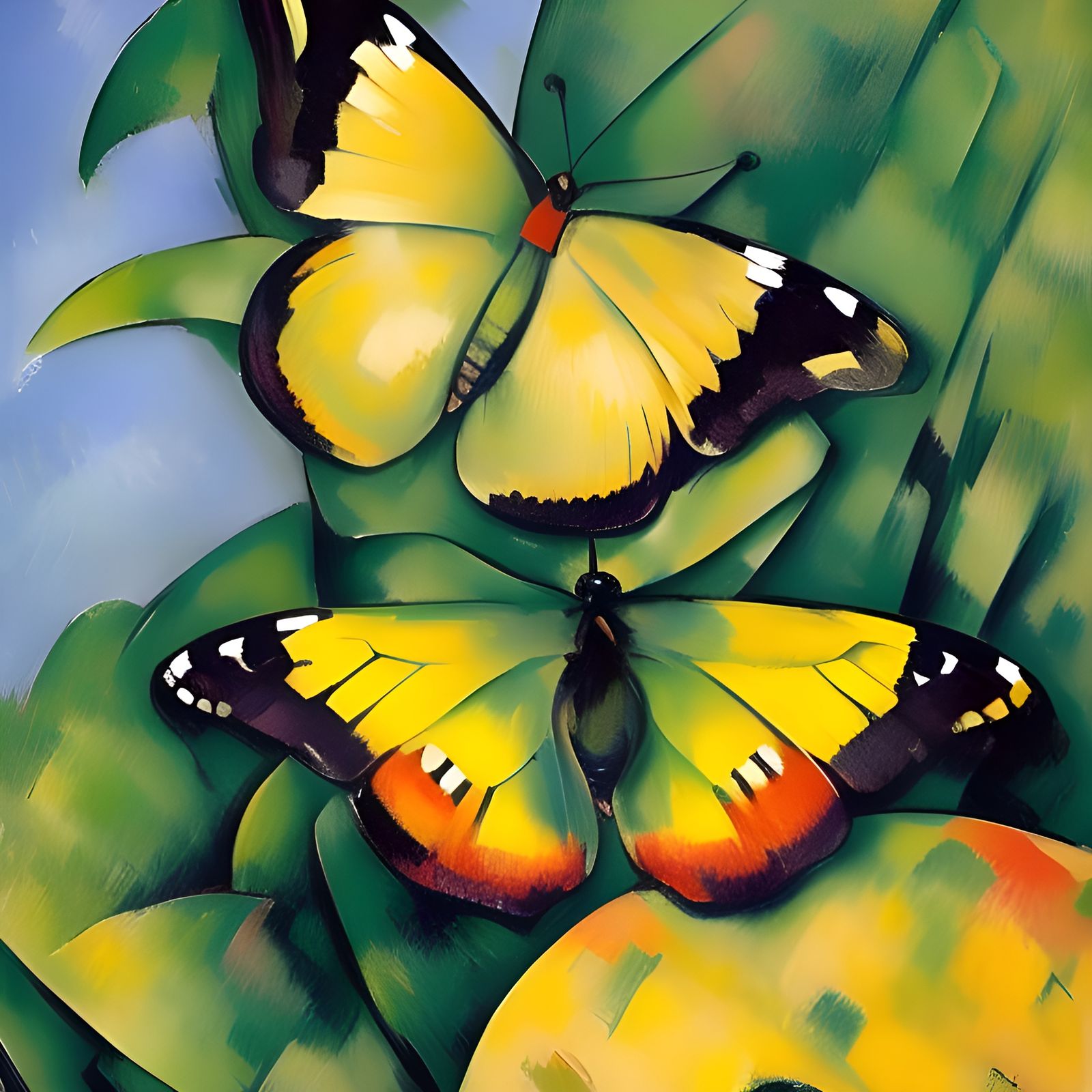 Art Deco Butterfly Inspired by Cézanne
