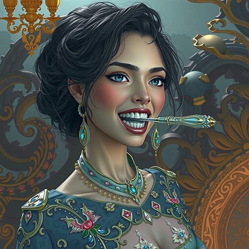 Elegant Victorian Lady in Thoughtful Repose