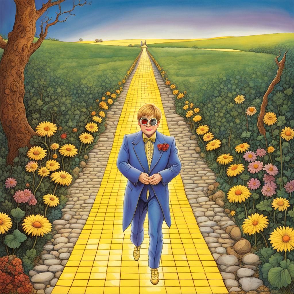 Surreal Yellow Brick Road Landscape