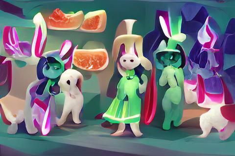 Cucumber Quest Bunnies: Anthropomorphic Art