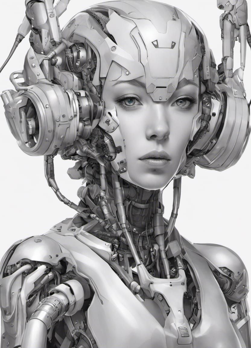 Cyberpunk Cyborg Girl Portrait