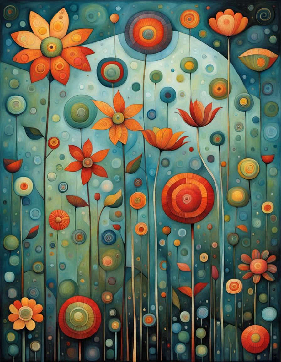 Whimsical Abstract Flower Inspired by Impressionism