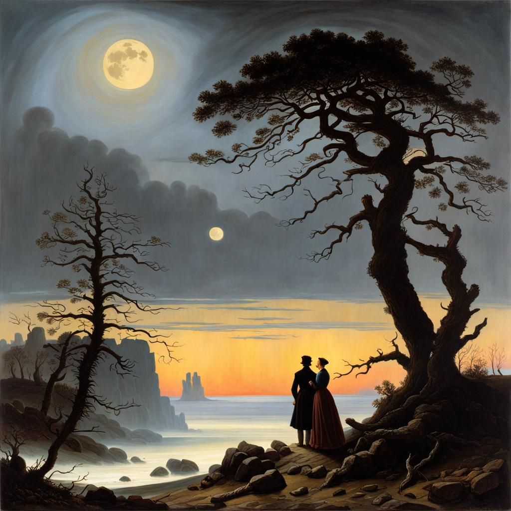 Romantic Dusk Scene in the Style of Friedrich