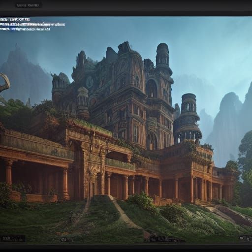 Fantastical Ruined Palace in Detailed Matte Painting