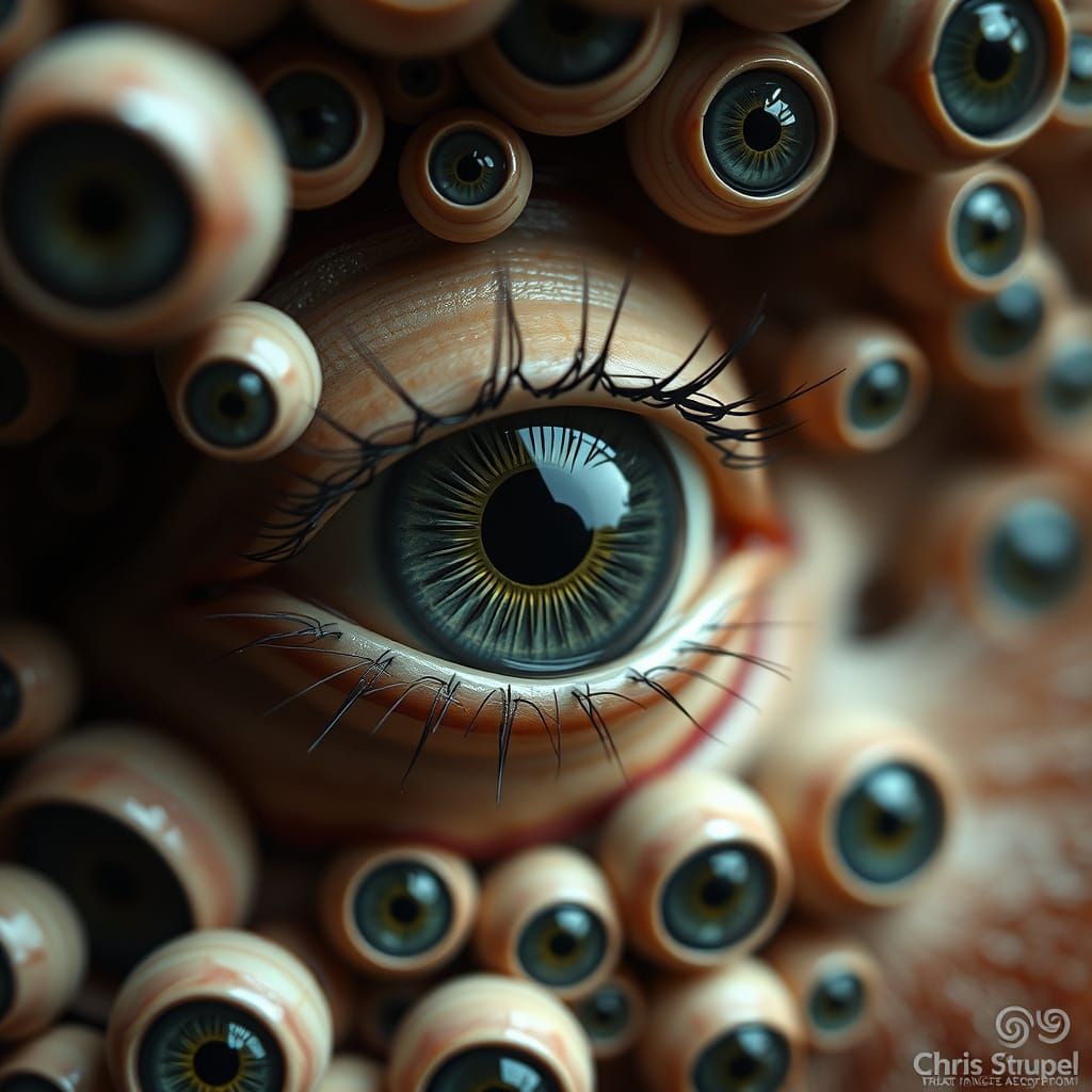 Eerie Macro Image of an Abundance of Eyes