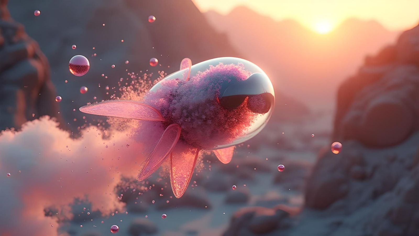 Explorer Bot Glides in Low Gravity: Sci-Fi Adventure