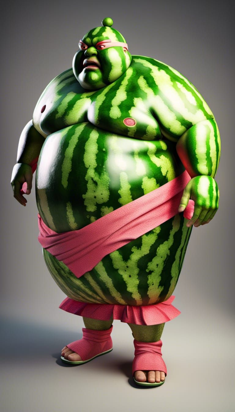 Watermelon Sumo Wrestler in High Resolution