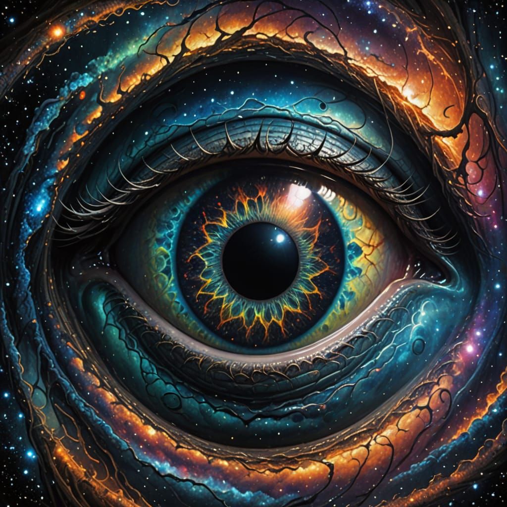 Cosmic Entity in a Reptilian Eye