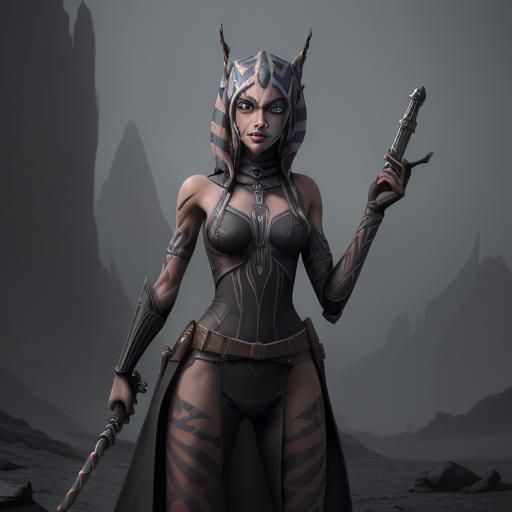 Ahsoka as Goth: Detailed Matte Painting