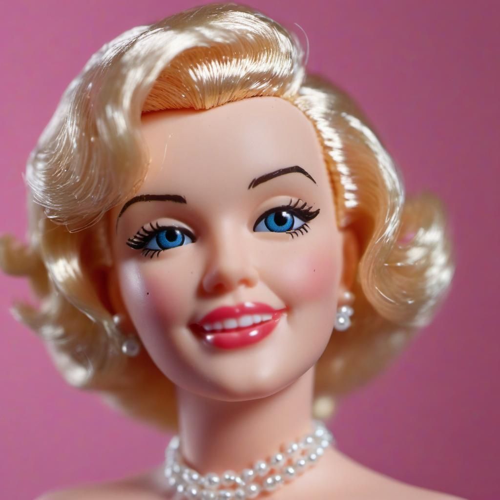 Marilyn Monroe as Barbie Doll: Hyperrealistic Macro Photo