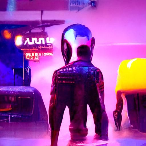 Cyberpunk Alien Ant Farm in Neon City