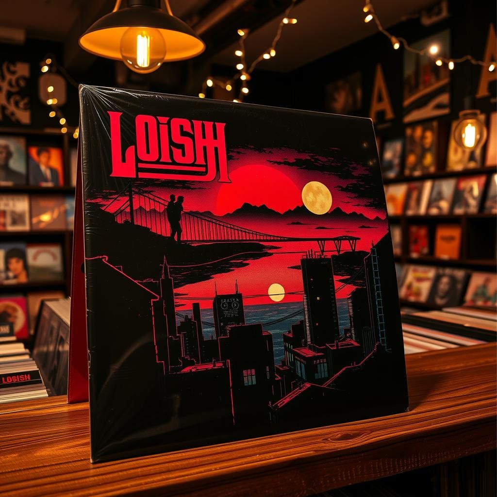 Noir Rock Album in Nostalgic Record Store