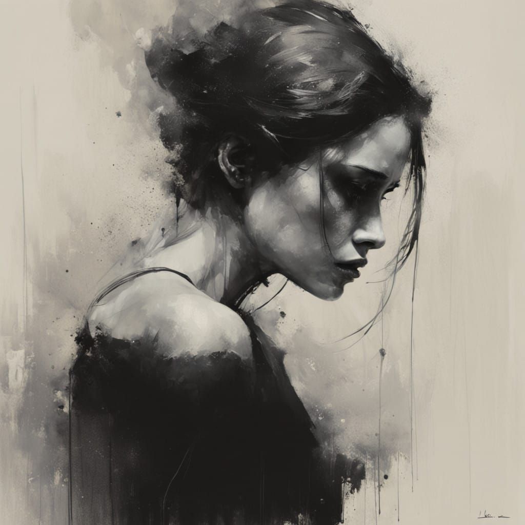 A Melancholic Portrait in a Watercolor Aesthetic