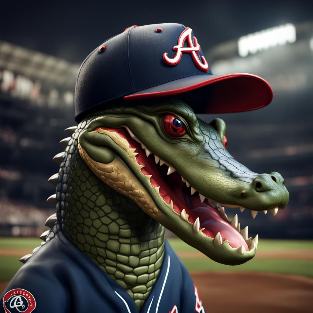 Alligator in Braves Hat: Fantasy Concept Art