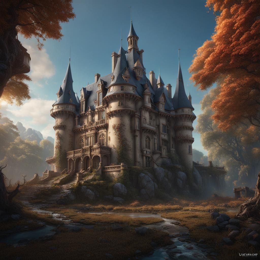 Fantastical Chateau Concept Art in Deep Color