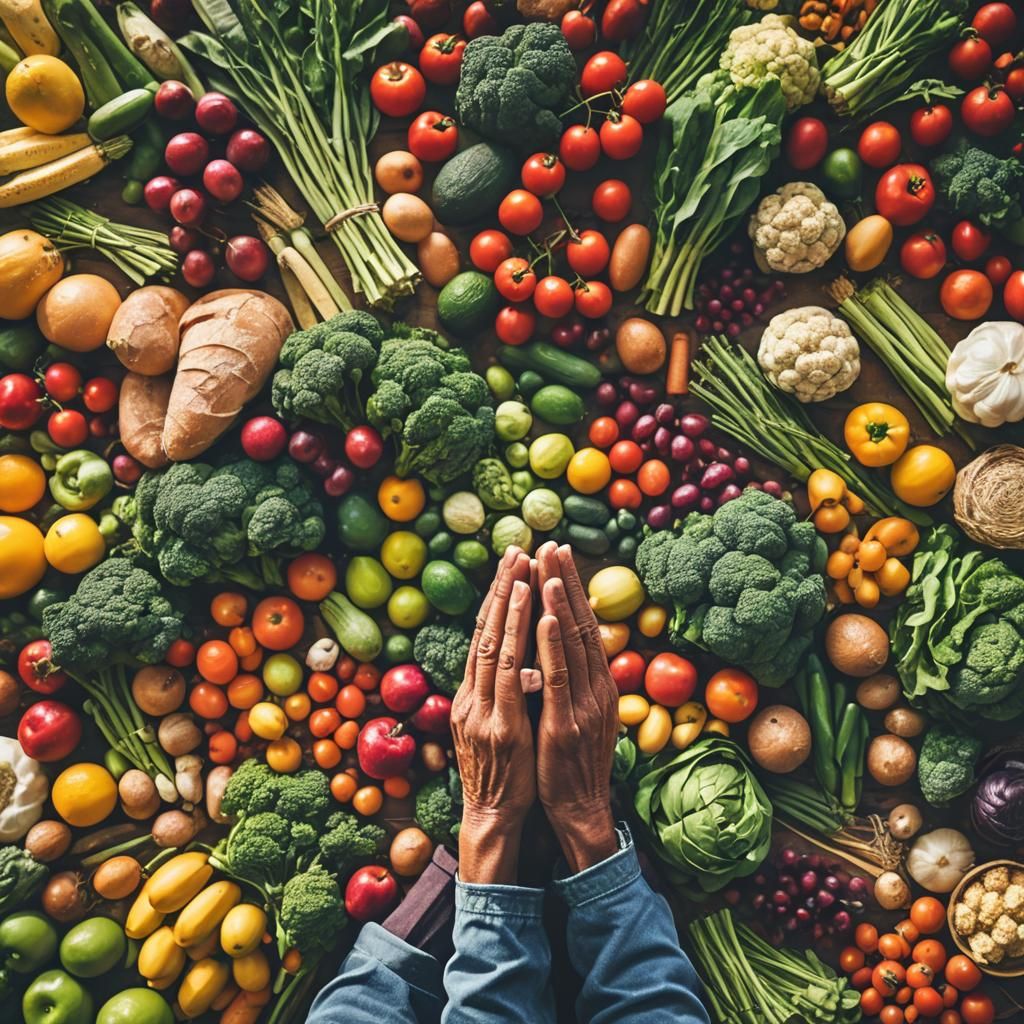 Nourishing Still Life with Praying Figure