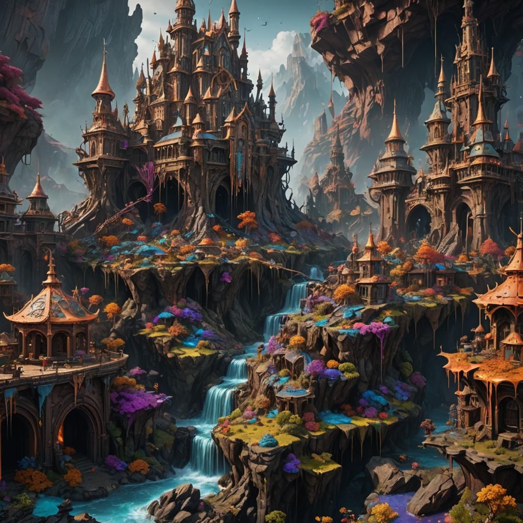 Fantastical Melting Mayhem in Detailed Matte Painting