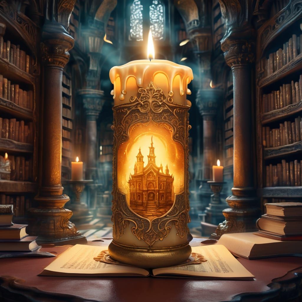 Giant Candle Melts in Ancient Library