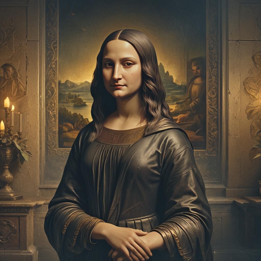 Mona Lisa in Detailed 3D Game Cinematic
