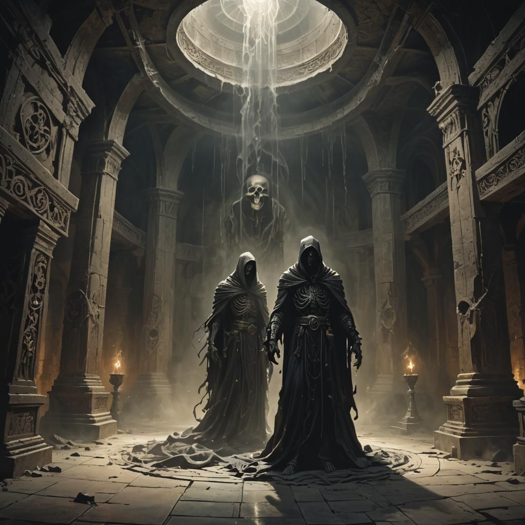 Ancient Crypt Skeletal Mage Unleashing Dark Magic